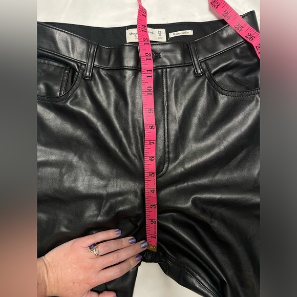Abercrombie & Fitch Curve Love 90s Faux Leather High Rise Straight Pants 29 - Picture 11 of 14